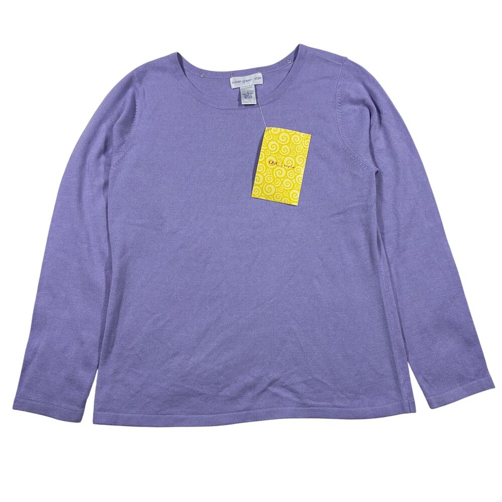 Susan Graver Sweater Small Womens Purple Knit Acrylic Pullover Made in Australia